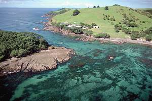 aerial Goat Island marine reserve