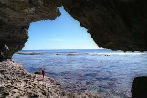 the large Palaha cave opens up wide
