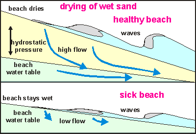 Drying of wet sand