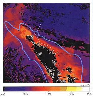 Chlorophyll concentrations around Northland (NIWA)