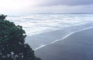 Orewa Beach during rough weather