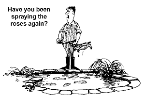 Thelwell cartoon: fish pond pollution