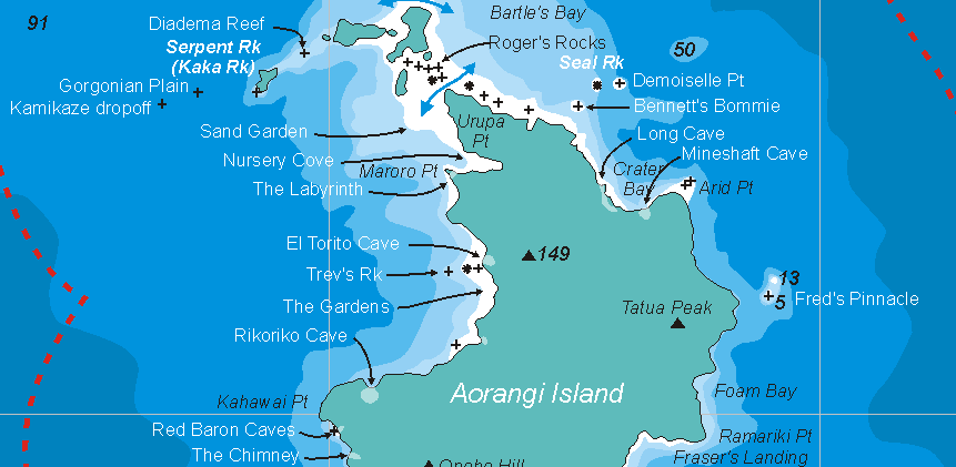 Mid-southern quarter of the Poor Knights Islands