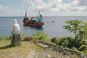 Tomb Point overlooks the harbour and moorings