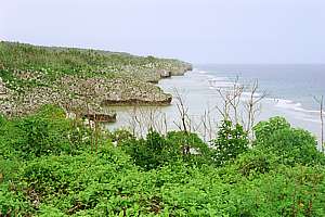 the Alofi reef flats are wide