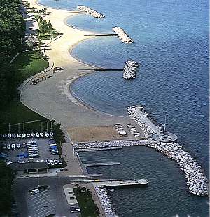 A lakeside breakwater