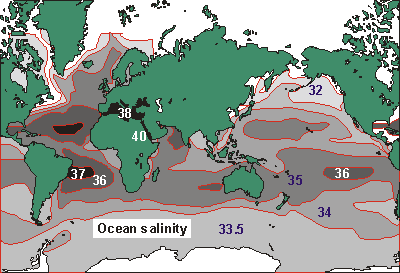 Salinity of the oceans