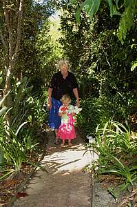 A path through dense plantings